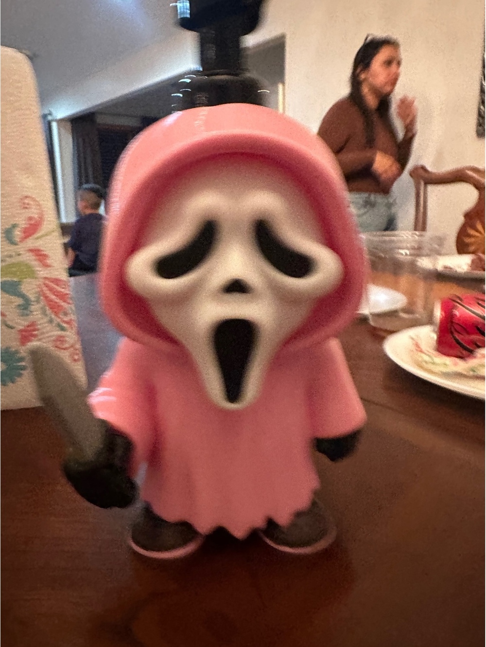 Pink Ghostface Soap Dispenser Figurine